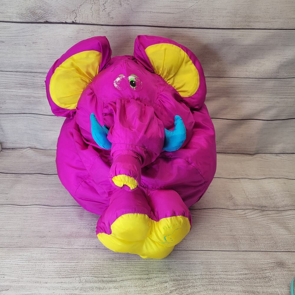 Fisher-Price Vintage 90s Big Things Nylon Purple Elephant, GUC